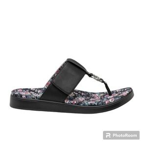 Alegria Moxi Sandals Women's  Black Enchanting Black Thong new 40 9.5-10